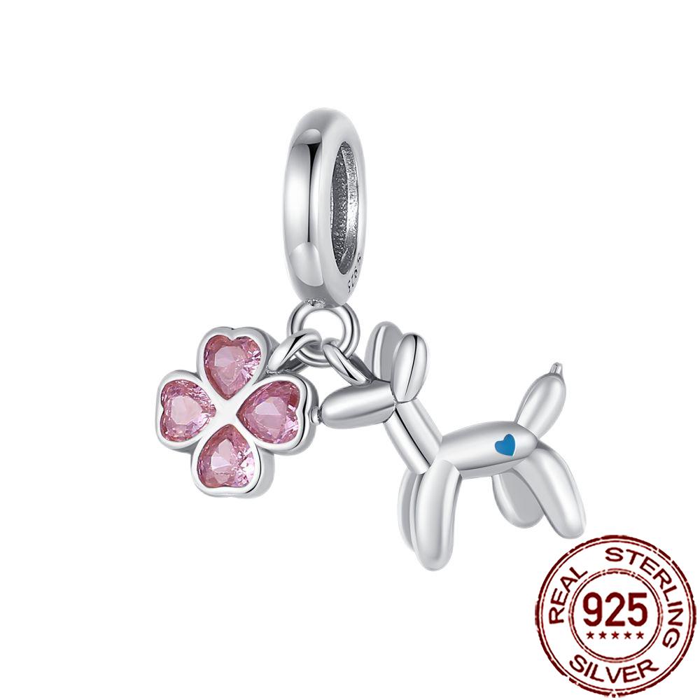 New Charms 925 Silver Cat Dog Flamingo Chameleon Axolotl Animal Beads Fit Bracelet Necklace Women DIY Jewelry