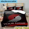 3pcs Custom Name Houston Basketball Logo Bedding Set Includes 1 Duvet Cover & 2 Pillowcases for All Seasons Dormitory Home Decor Christmas Gifts