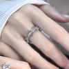 Irregular Diamond-Set Thorn Open Ring, Niche Design, Light Luxury, High-End Personality, Sweet And Cool Zircon Index Finger Ring, Female
