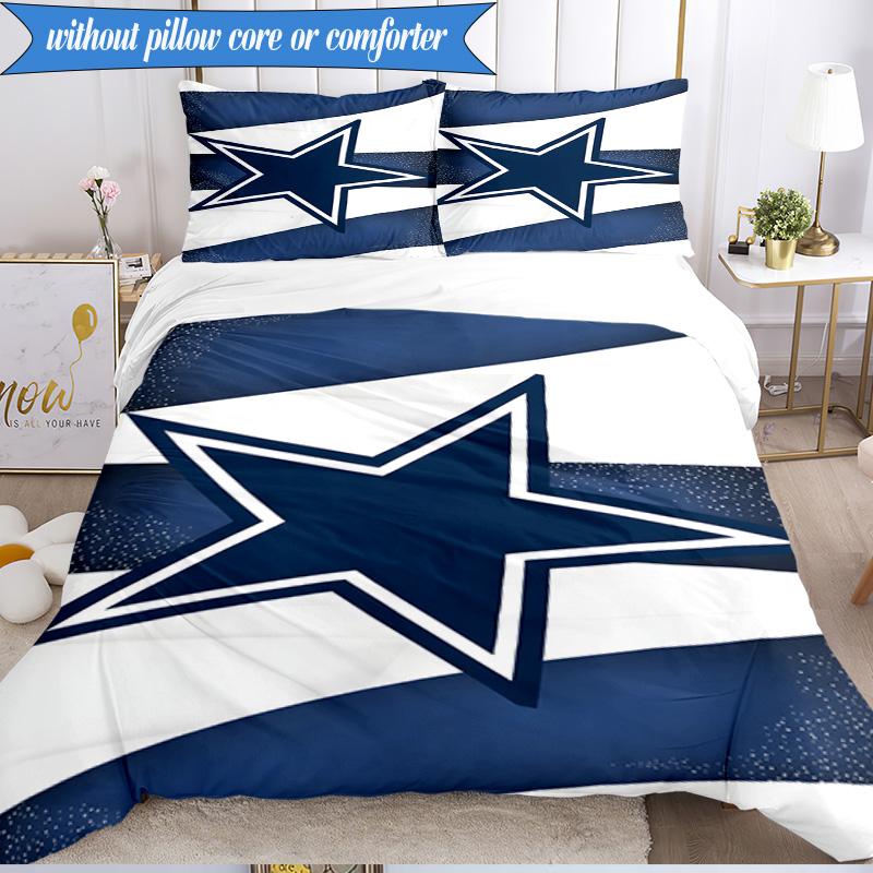 Dallas Cowboys 3pcs Bedding,Including 1pc Duvet Cover And 2pcs Pillowcases Perfect for Christmas,Ideal for Bedroom, Dormitory