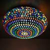 Turkish Glass Mosaic LED Round Ceiling Lamp - 10 Inches Modern Home Lighting Fixture.