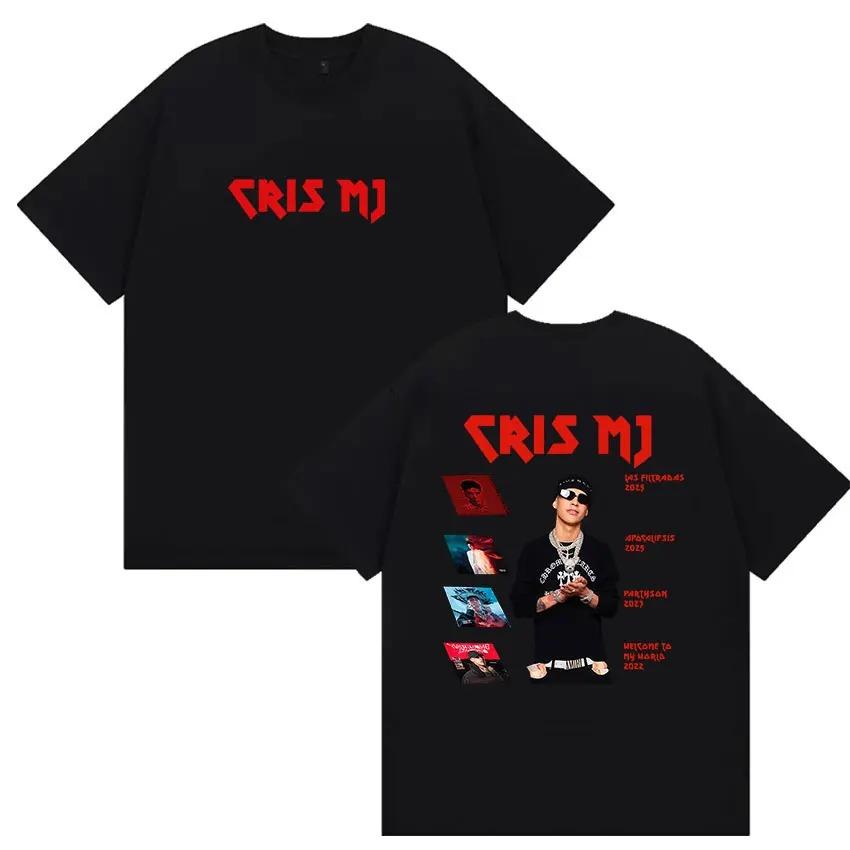 Rapper Cris MJ Album 2026 Merch T Shirt Unisex Hip Hop Vintage Gothic Clothing T-shirts Man High Quality Oversized Cotton T-shirt