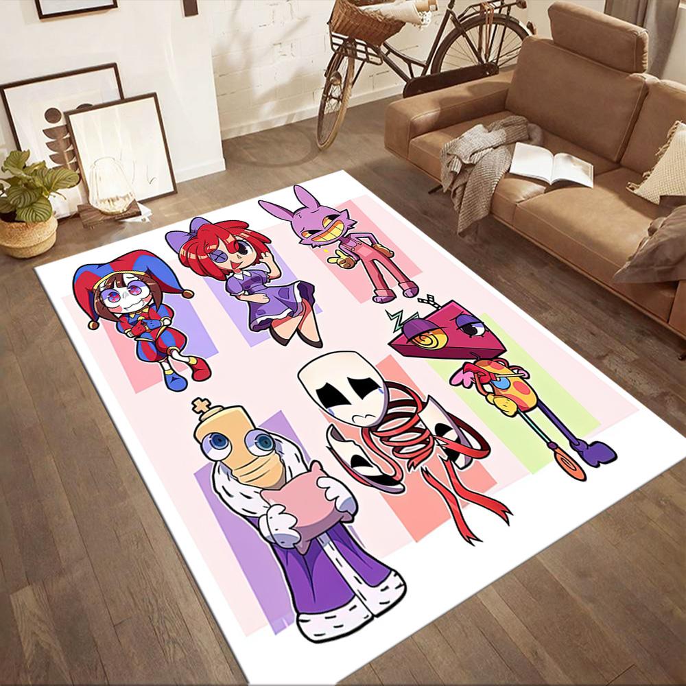 Digital Circus3 Square rugs are a great choice for living rooms, bedrooms, home décor, and as gifts.