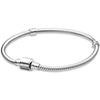 100 %925 Sterling Silver Pav éSignature Bucket And Ball Buckle Snake Chain Bracelet For Pan 'S Charm Fashionable Diy Jewelry