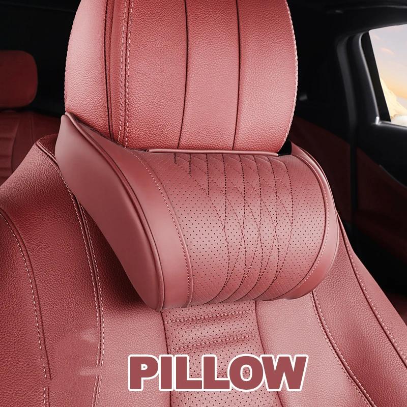 Xiaomi Universal Car Headrest Lumbar Pillow Nappa Leather Memory Foam Backrest Soft Breathable Neck Support Car Interior Accessories