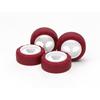 Tamiya Mini 4WD Special Project Low Friction Small Diameter Low Tire (24mm) & 3 Spoke Wheel 95634 White/Maroon