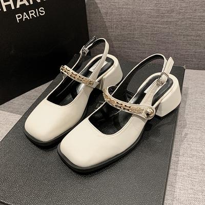 Французские черные босоножки на высоком каблуке с бантиком, женская обувь, весна-лето 2024 г., туфли Мэри Джейн на толстом каблуке, ужин, одинарные туфли