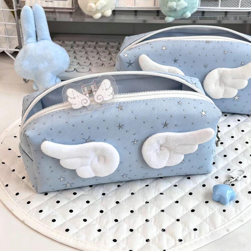 Large Capacity Pen Bag Angle Wings Pencil Pouch INS Style Stationery Pouch Gift