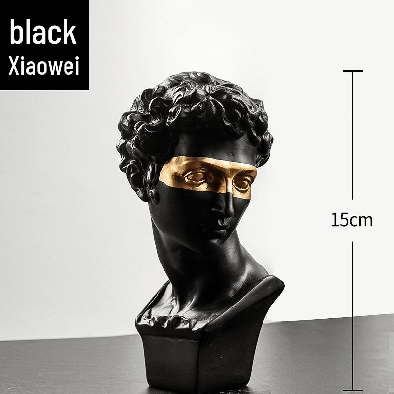Black Gold David Resin Plaster Bust Ornament Art Kit
