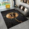 3D Bitcoin Virtual Currency Area Rug Large,Carpet Rug for Living Room Bedroom Sofa Playroom Doormat Decor,Kid Non-slip Floor Mat