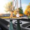 Buddha Statue Hanging Ornament Car Rear View Mirror Pendant Lotus Bead Charms for Yard Living Room