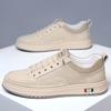 High Quality Fashion Men Leather Casual Flat Designer Shoes Breathable Antiskid Vulcanized Shoes Luxury Outdoor Walking Sneakers