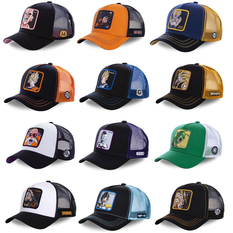 Dragon Ball Z Anime Patch Trucker Hat Breathable Mesh Baseball Cap Adjustable Outdoor Sports Sun Cap for Men Women