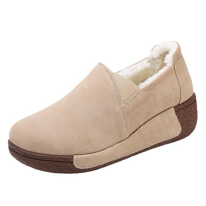 Осенне-зимняя обувь Plus Velvet Warm Slip-On: Толстая подошва, усиленный дизайн для женщин среднего и пожилого возраста