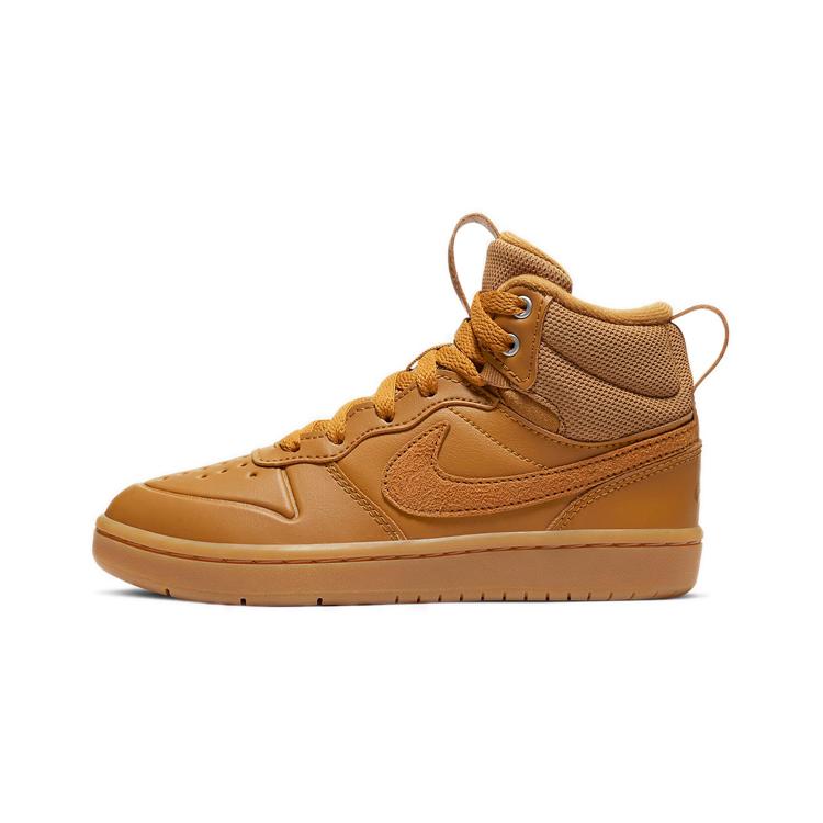 Nike Кроссовки Court Borough Mid 2 Ботинки Нескользящие Устойчивые к истиранию Средняя высота Скейтбордические Обувь Пшеничный BQ5442-700