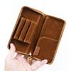 Top Layer of Cowhide Cowhide Pen Case Zipper Closure Card Holder Pen Pouch Handmade Large Capacity Pen Holder Organizer
