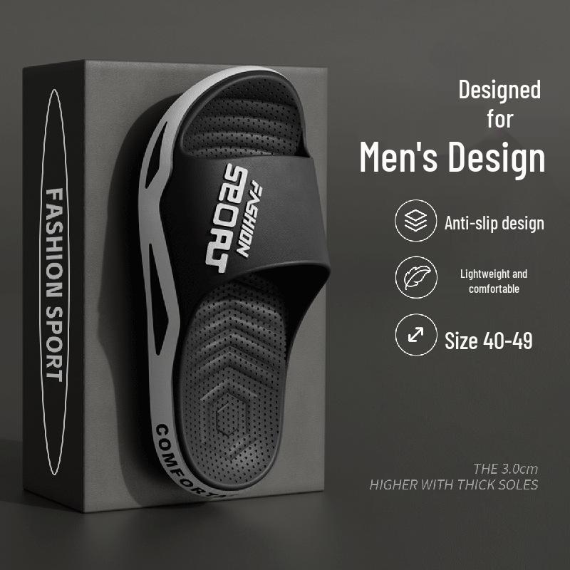 Мужские нескользящие прохладные летние тапочки для улицы, дома и ванной