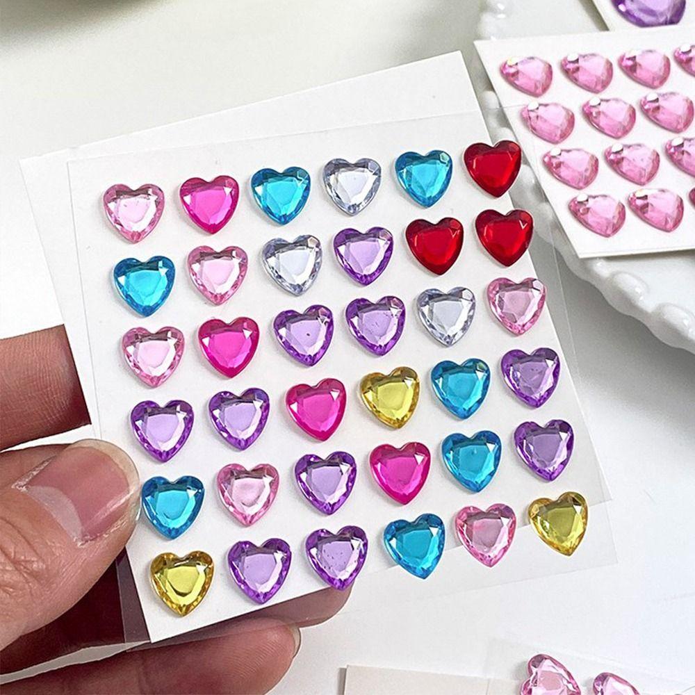 Bling Decorative Sticker Love Heart Rhinestone 3D Crystal Sticker DIY Children Toys