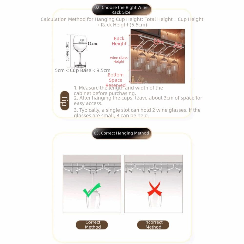 Premium Wine Glass Rack Inverted Hanging Wine Glass Hanging Shelf  Household Storage
