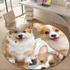 1 шт. Круглый ковер для собак, щенков, корги, в офис, комнатный коврик, подходит для офиса, под офисные стулья, спальни, гостиной, домашнего декора, декора комнаты, f002