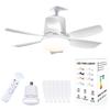 2025 Simple Modern LED Ceiling Fan Light with AC Motor ABS Material Lamp Body  for Bedroom Restaurant & Bathroom Use