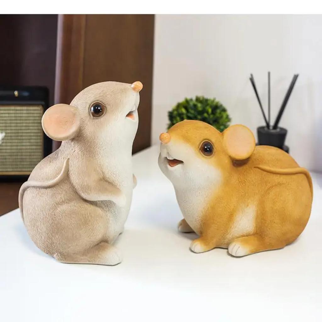 Мультяшная крыса-копилка, милая мышь, украшение для хранения, статуэтка из смолы, настольные поделки, украшение для дома, статуэтка-коробка для монет