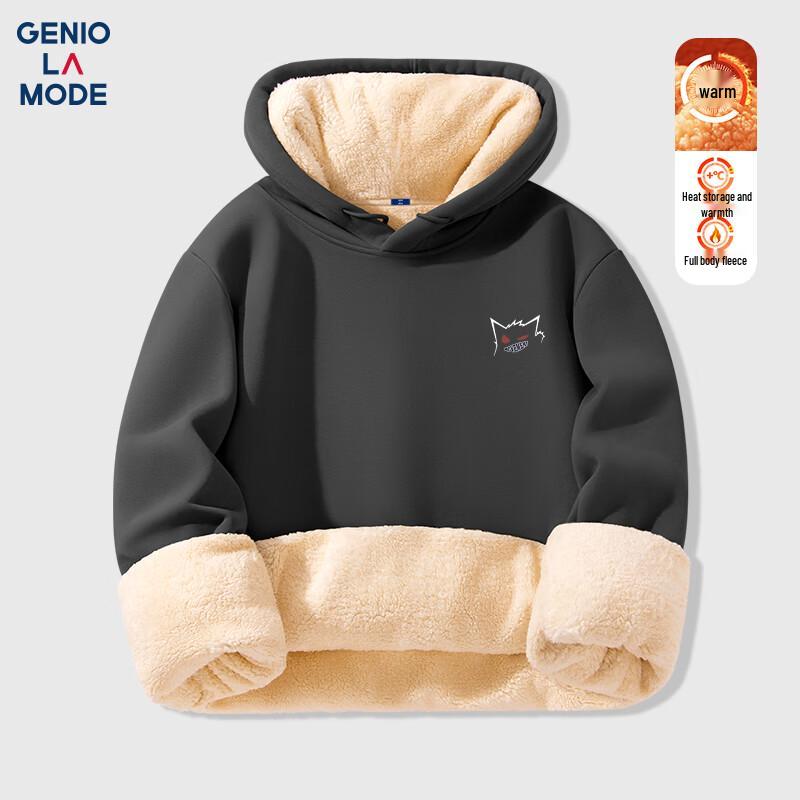 GENIOLAMODE Men's Heavyweight Sherpa-Lined Hoodie