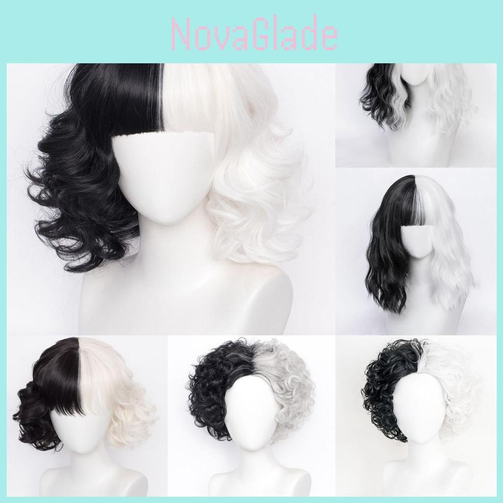 Trendy Short Length Cruella Wig High Temperature Fiber Ideal For Any Skin Tone