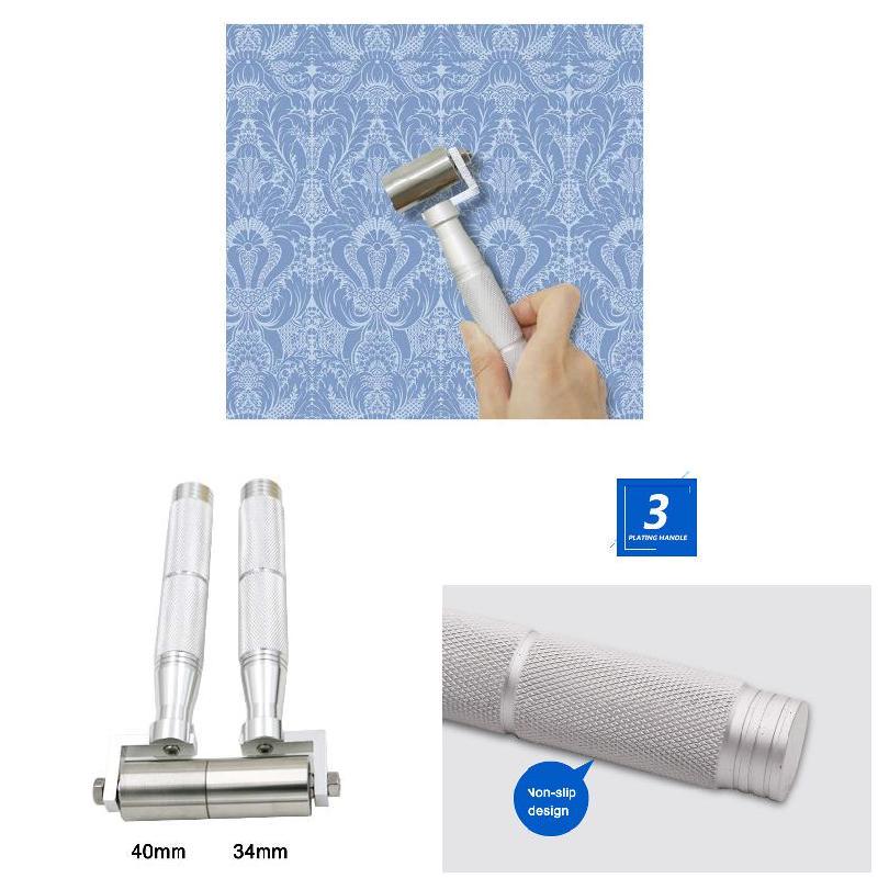 Валик для обоев с ручкой из нержавеющей стали и двухсторонним подшипником из углеродистой стали, плоский валик, инструмент для покраски