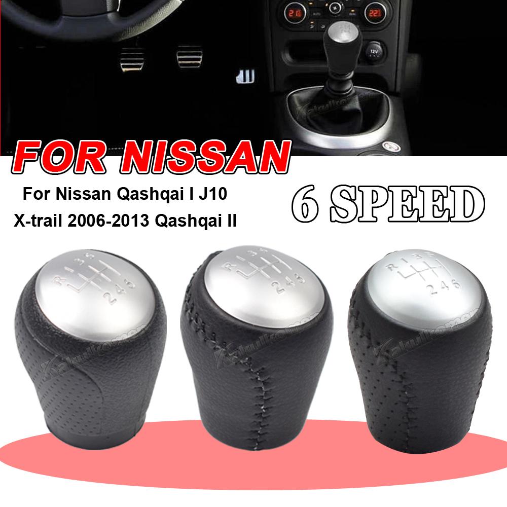 High Quality 6 Speed Gear Shift Knob For Nissan Juke F15 X-Trail T31 Qashqai J10 2007-2019 Gear Shift Lever Knob Car Accessories