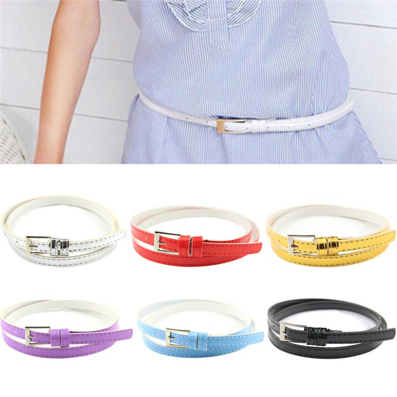 Женский пояс Laies Narrow Skinny Thin Lace Leather Bow Buckle Waist Belt