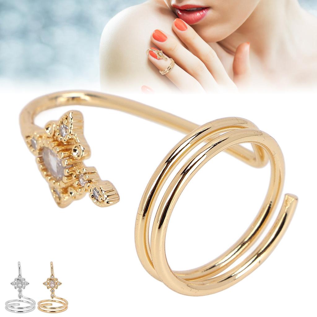 Women Finger Nail  Electroplated Copper Fashionable Fingernail Rings Nail Art Accessory