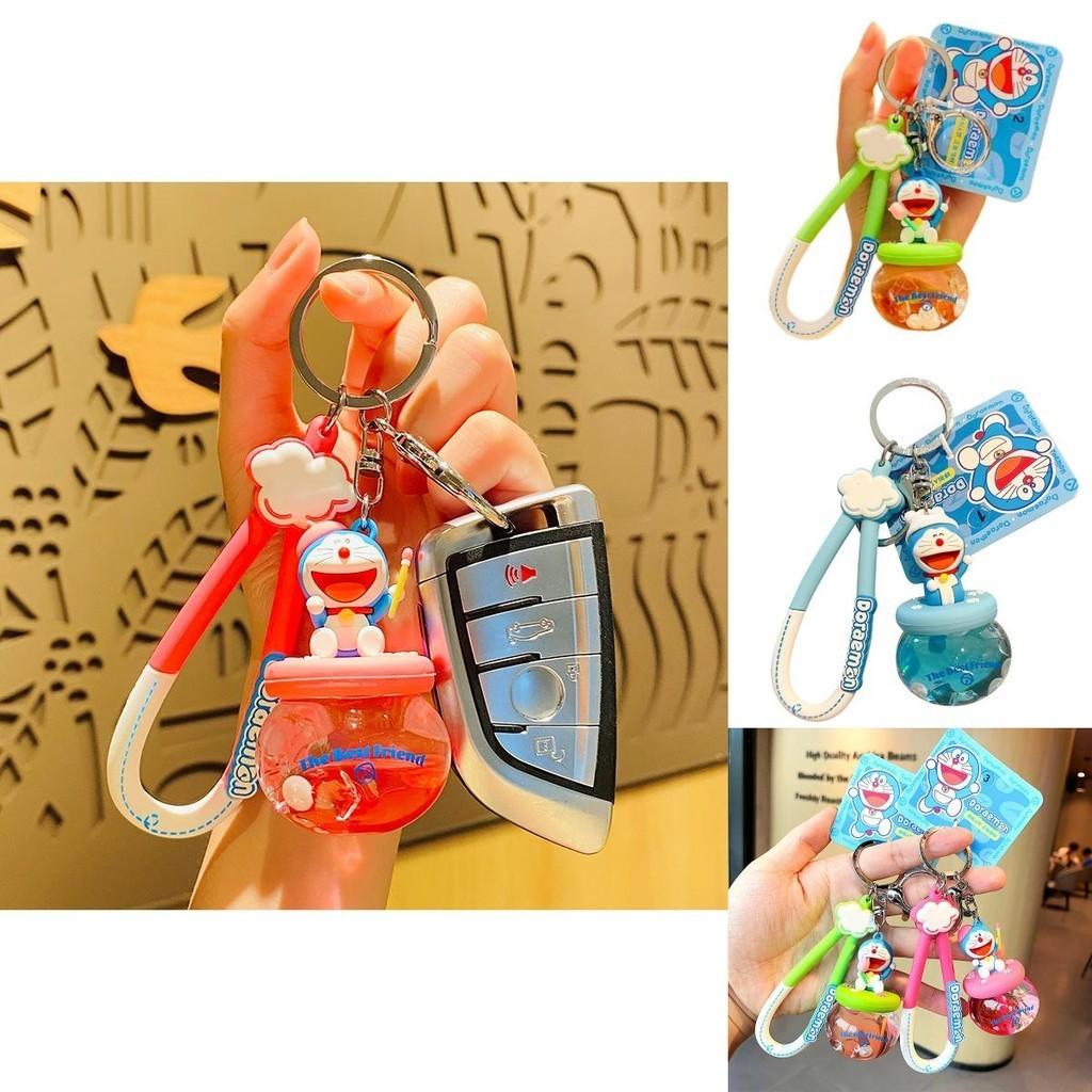 Doraemon Floating Bottle Keychain Cute Acrylic Material Ideal For Car Or Backpack