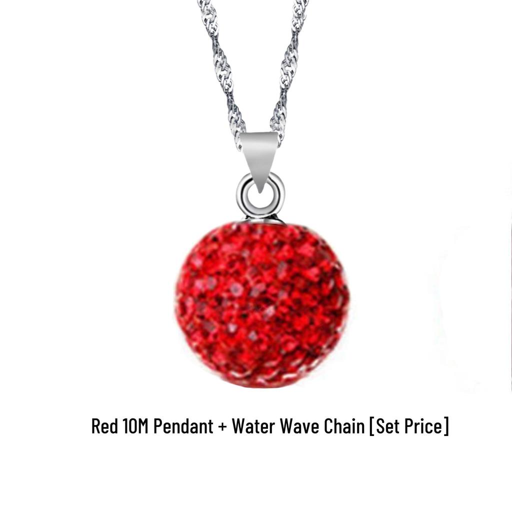 Ожерелье в корейском стиле, ретро, посеребренное, с кристаллами шамбала и цветным бриллиантовым шаром