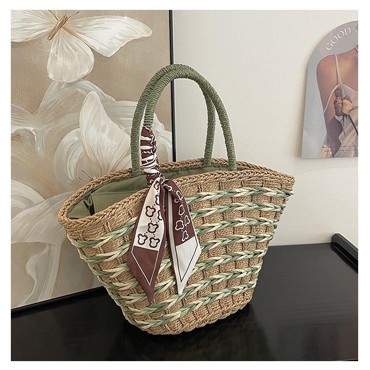 Новая Мода Соломенная Сумка Ручной Работы Плетеная Сумка Для Шопинга Универсальная Соломенная Сумка Соломенная Сумка
