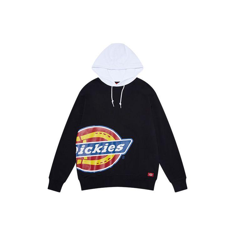 Dickies Свитшот с большим принтом логотипа по бокам, худи в стиле колор-блок, унисекс, DK009594BLK