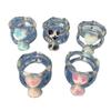 Gift Dream Colorful Leopard Creative Transparent Finger Ring Female Ring Heart Korean Style Ring