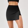 Women's Solid Color Side Slit Bilayer Quick Drying High Waisted Skirt Pants