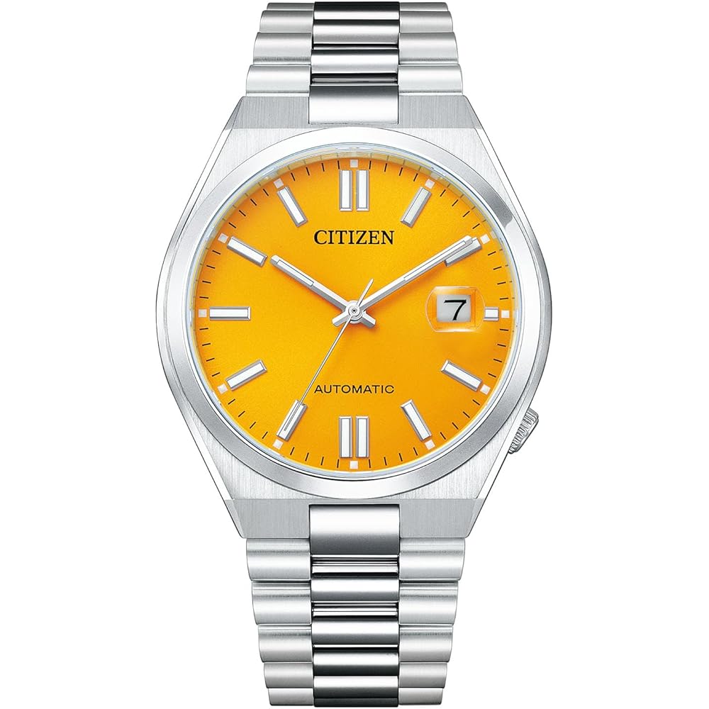 Citizen Tsuyosa Automatic Men's Watch 40mm Yellow Metal Band Date Display Silver Back