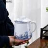 Chinese Ceramic Tea Cup with Filter Travel Portable Cups Tea Water Separation Office Water Cups Gift Household Tea Set Drinkware