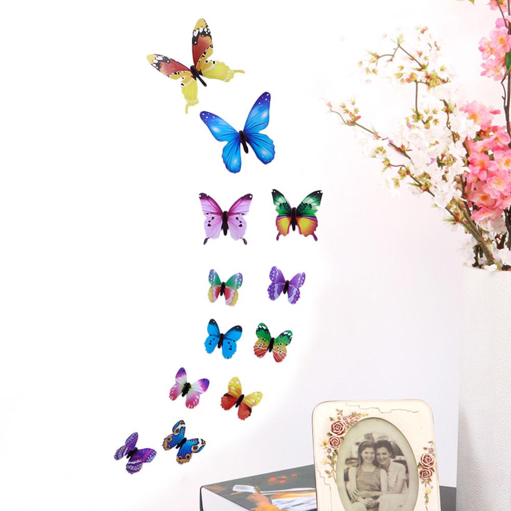 12pcs Butterfly Design Decal Art Wall Stickers Room Magnetic Home Decor
