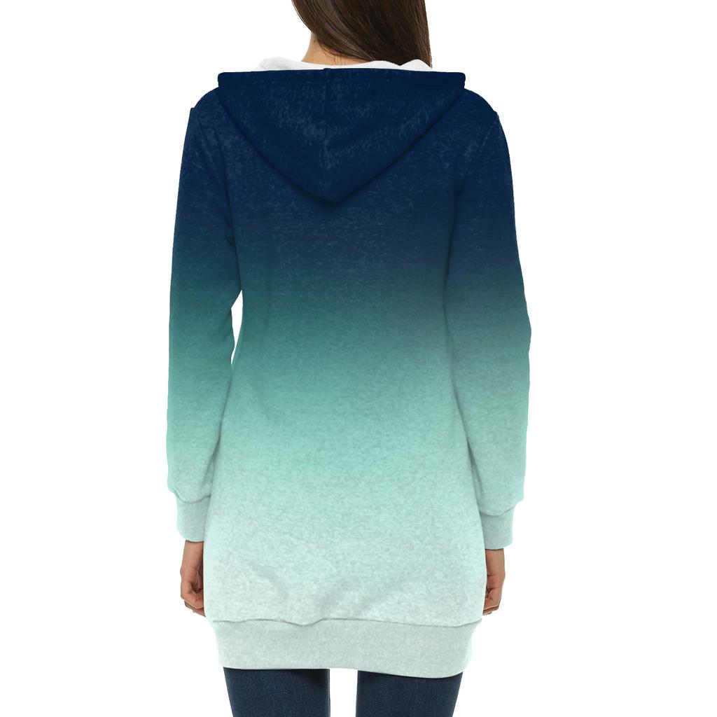 Женская осенне-зимняя модная толстовка с капюшоном на молнии с длинным рукавом, пуловер, спортивные рубашки для тренировок, повседневные топы с принтом и карманами