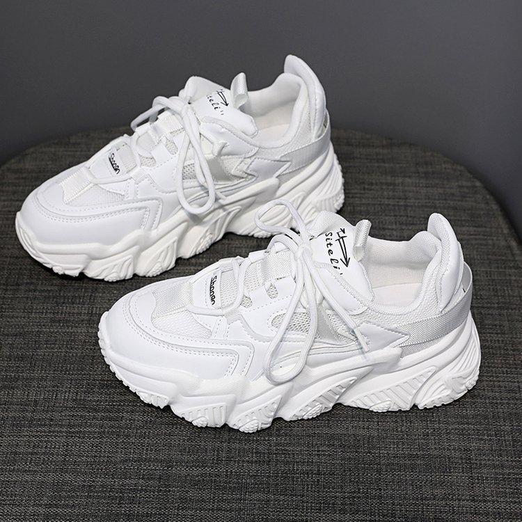 Женские кроссовки «папины кроссовки» 2025 весна новые популярные обувь женская модные однотонные повседневные спортивные ins трендовые белые кроссовки