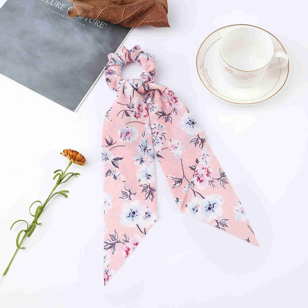 Модные резинки-скранчи в горошек, длинные веревочные корейские завязки для женщин, шарф для хвостика, милая эластичная лента, аксессуары для волос