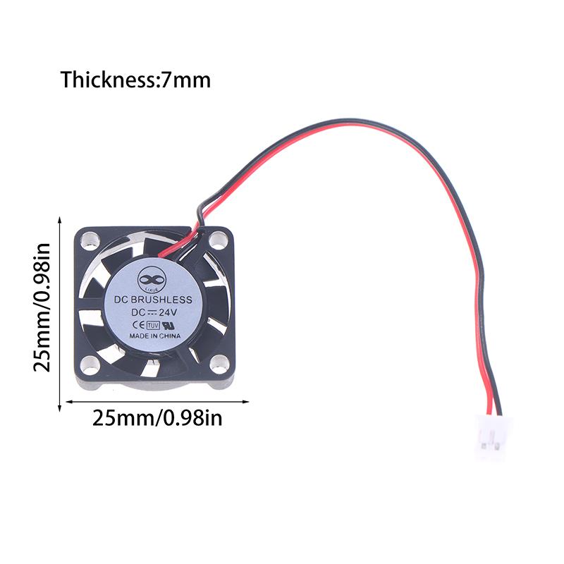 Прочный Мини-вентилятор 25 мм DC5V/12V/24V Бесшумный Гидродинамический подшипник Бесколлекторный Радиатор Охлаждения Микротонкий Охлаждающий Вентилятор Радиатор