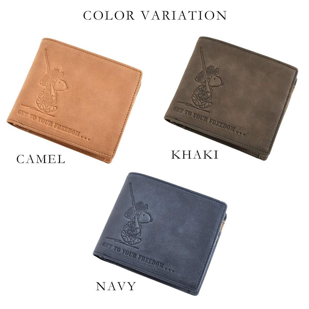 Кошелек бифолд Peanuts для мужчин и женщин, Натуральная кожа и канвас, Серия [FREEDOM] [37259] (военно-морской флот)