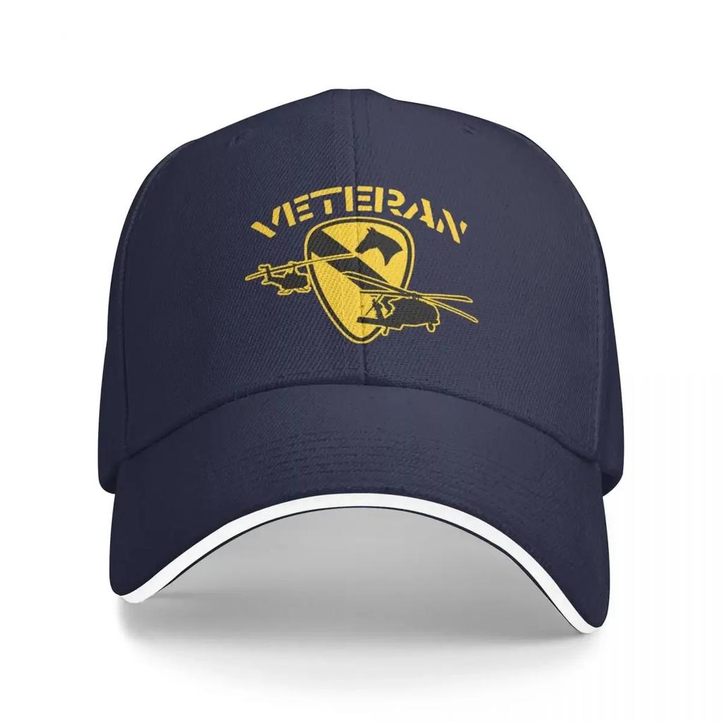 Air Cavalry Division Veteran Baseball Cap - Unisex Black Designer Sun Hat with Logo, Lightweight Polyester