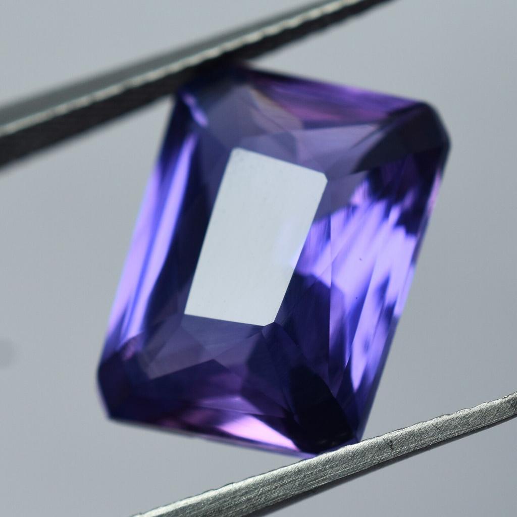7 Ct Natural Beautiful Purple Alexandrite Emerald Shape Loose Gemstone