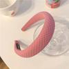 Waffle Hairband Solid Color High Elastic Soft Sponge Full Wrap Versatile Comfortable Stylish Women Headband