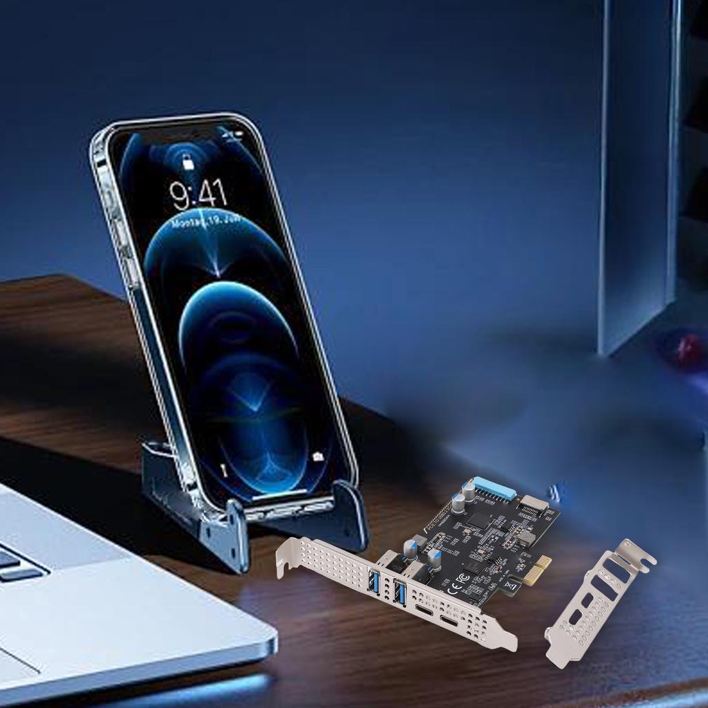 Карта PCIE на USB 3.2 Gen 1 Пропускная способность 10 Гбит/с 4 USB Карта адаптера расширения PCIe для настольного ПК